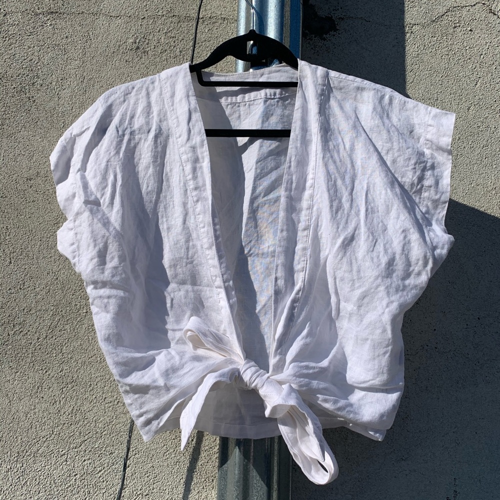 White Linen Top